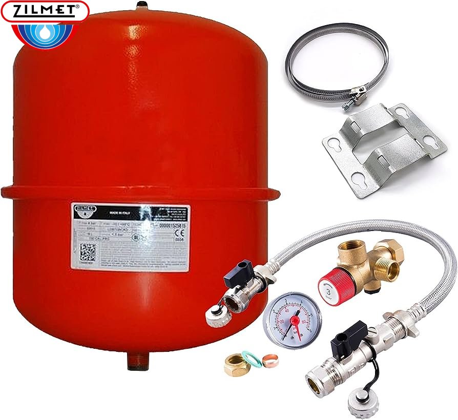 Zilmet 8 Litre Red Heating Expansion Vessel Sealed System Kit 