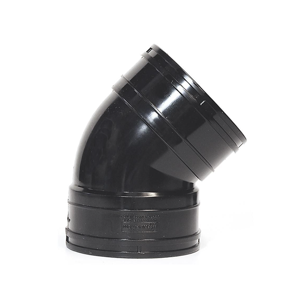 110mm Solvent 135 Degree Bend Black