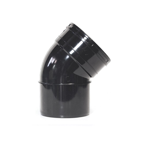 110mm Soil 135 Degree Bend Socket / Spigot Black