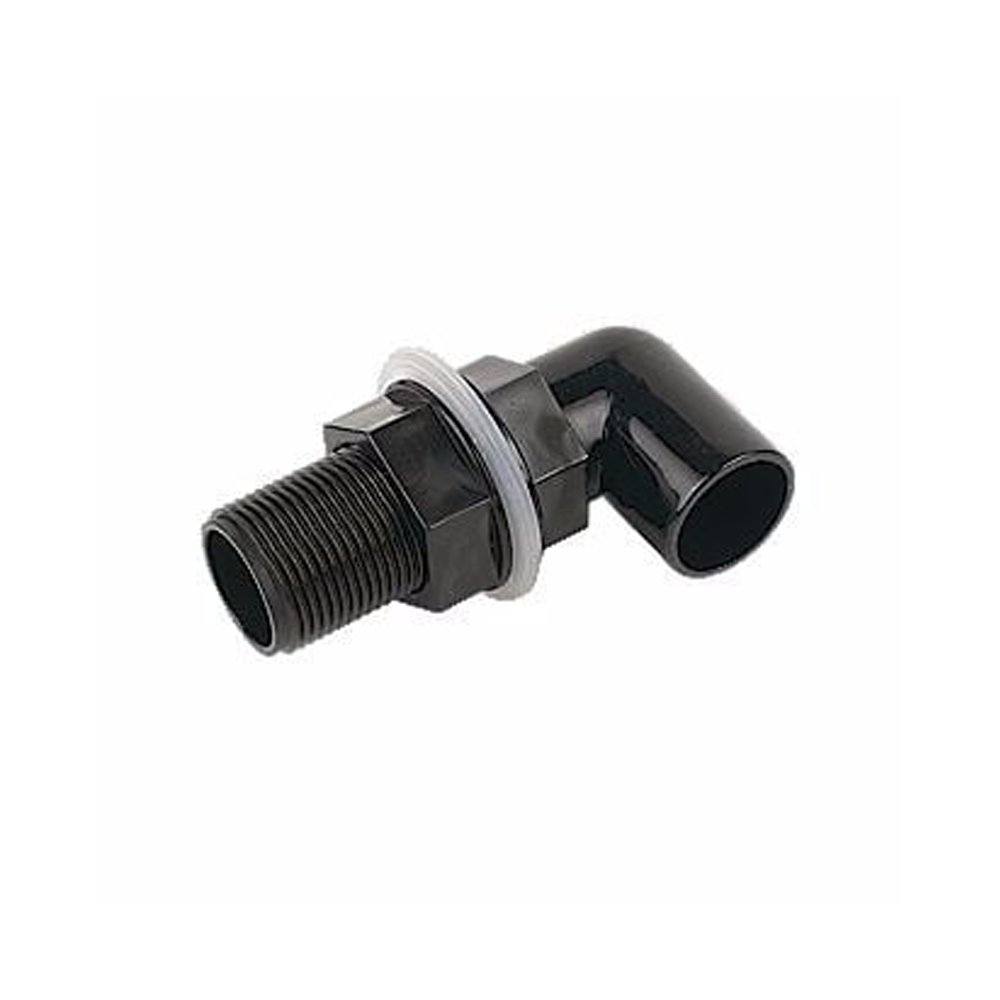 Bent Tank Connector 22mm Black