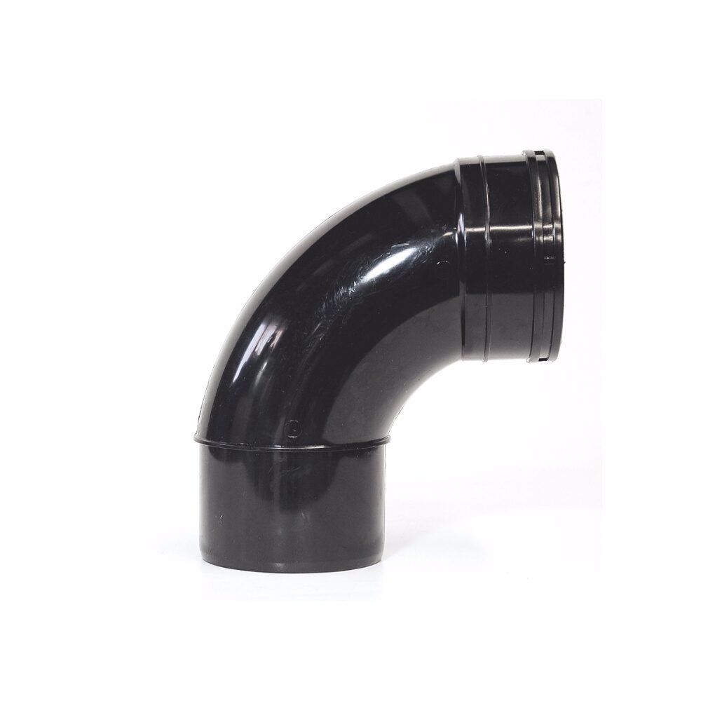 110mm Solvent Single Socket Swept Bend Black