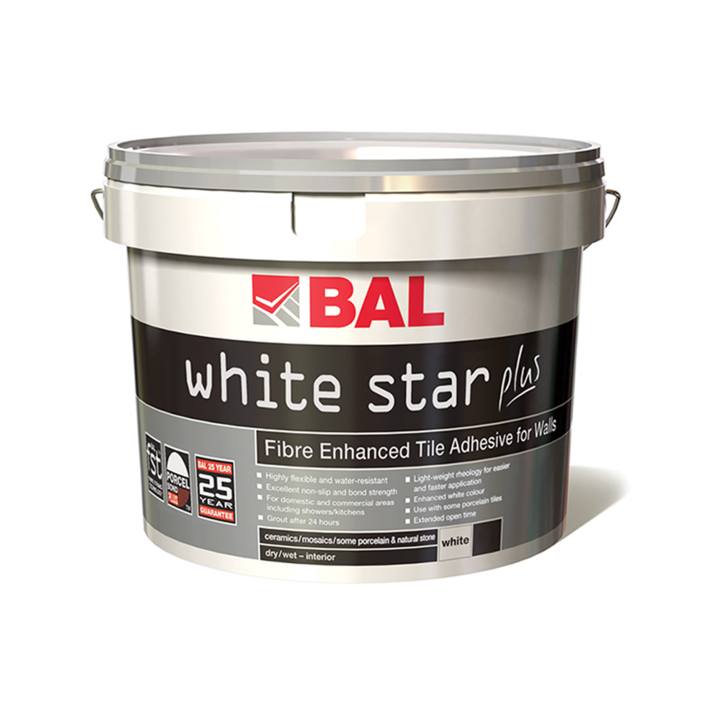 Bal White Star Plus Wall Tile Adhesive Ready Mixed 10kg