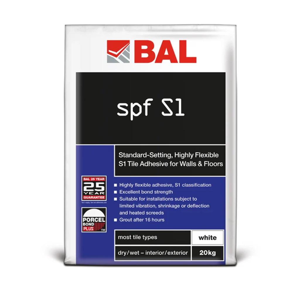 BAL SPF S1 Standard Setting Flexible Wall & Floor Adhesive White 20kg