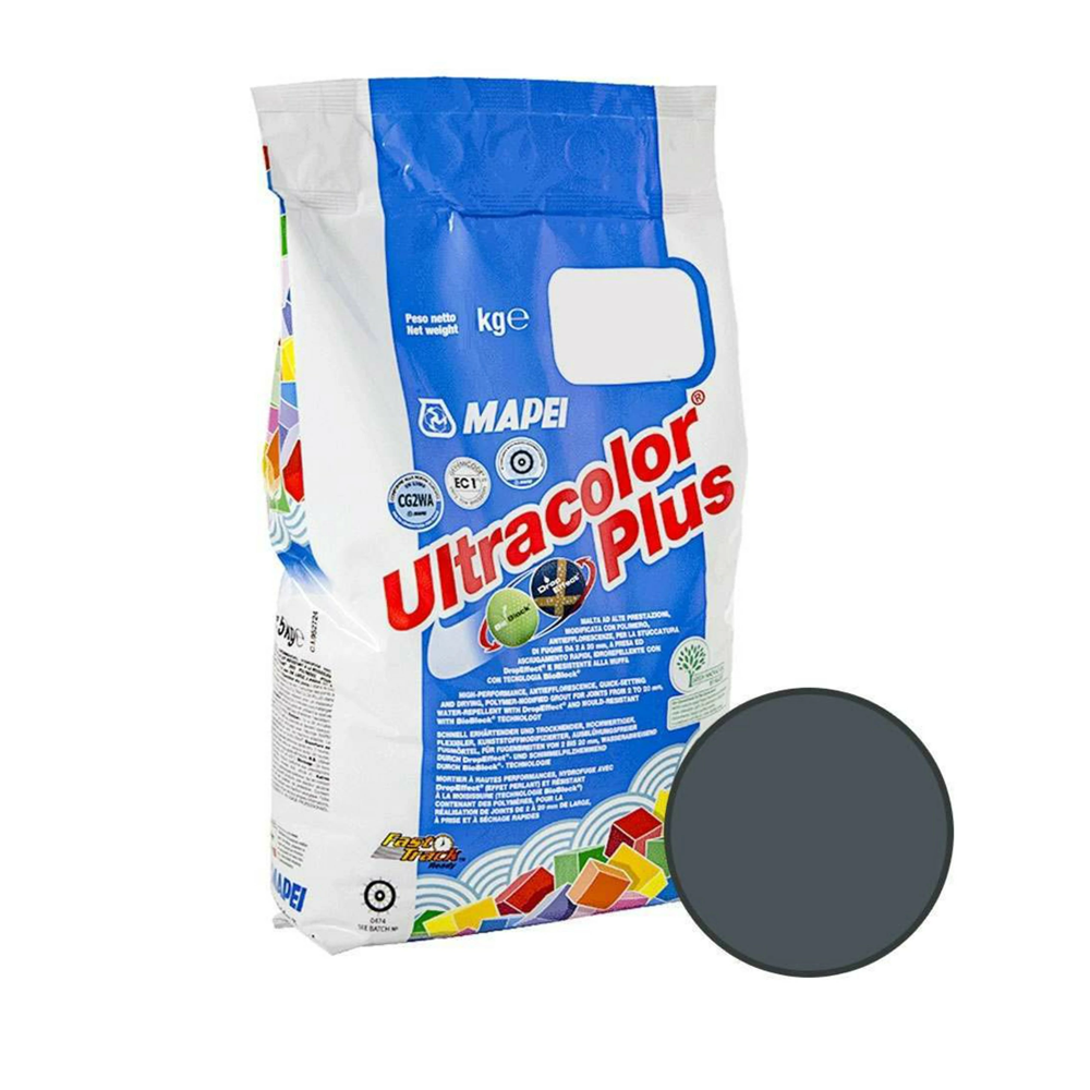 Mapei Ultracolor Plus 114 Wall and Floor Tile Grout 5kg Anthracite