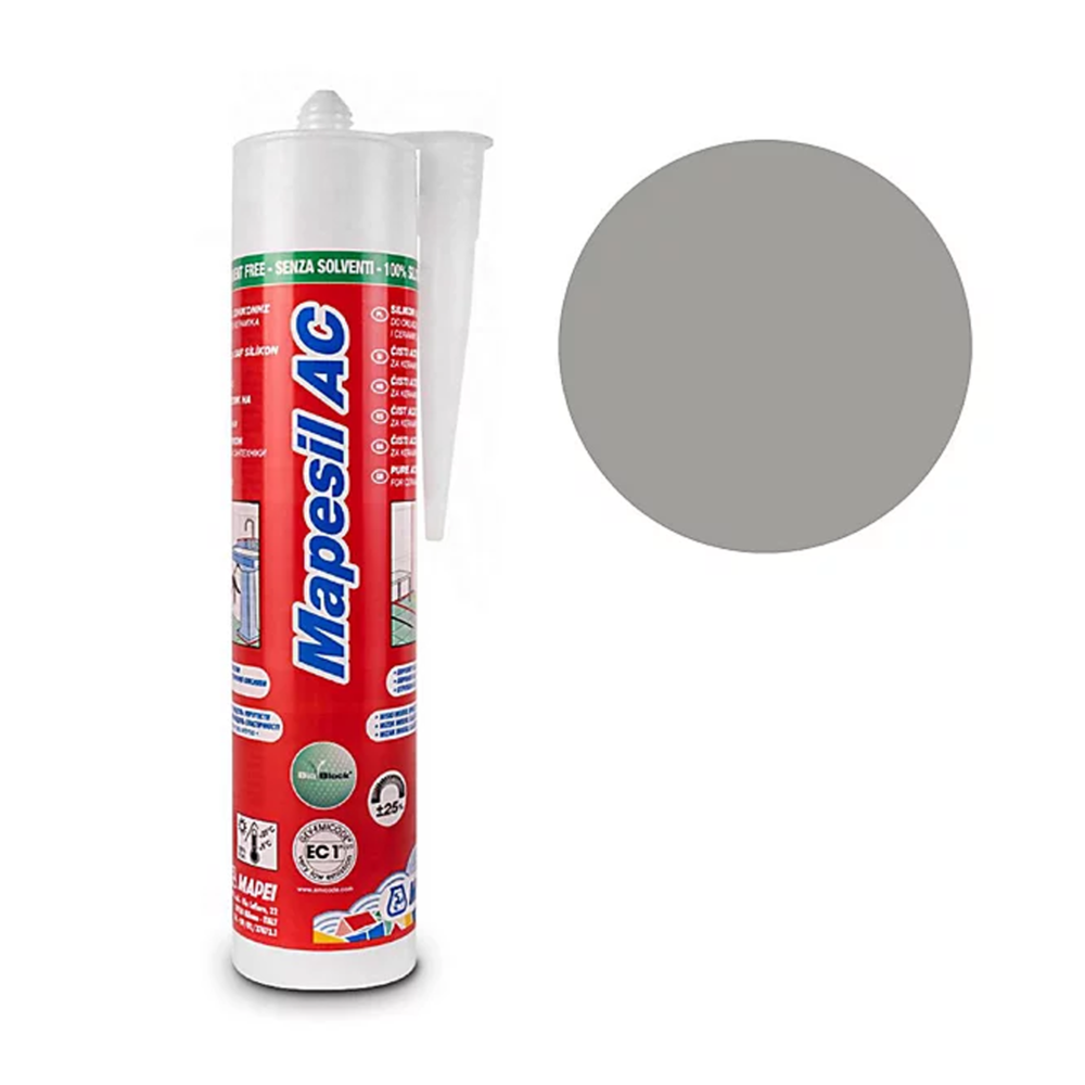 Mapei Mapesil AC 113 Solvent-Free Silicone Sealant Cement Grey 310ml