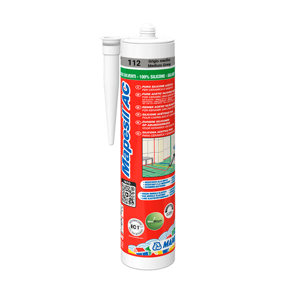 Mapei Mapesil AC 112 Solvent-Free Silicone Medium Grey 310ml