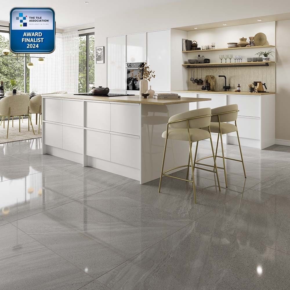 Bergman Dark Grey Wall & Floor Tile Per m² - 1000x1000mm