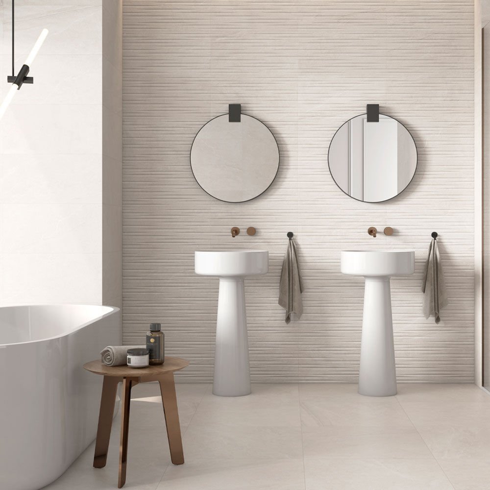 Hadlow Cream Décor Matt Wall Tile Per m² - 295 x 595mm