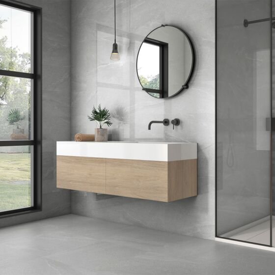 Seal Grey Gloss Wall Tile Per m² - 295x595mm