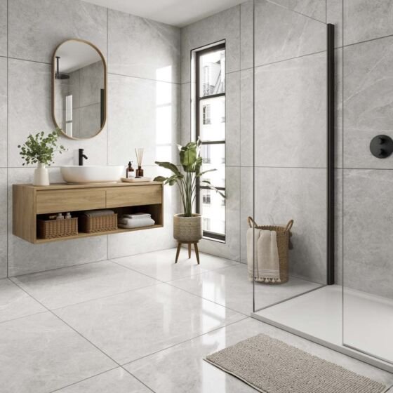 Alonso Pearl Polished Glazed Porcelain Wall & Floor Tile Per m² - 900 x 900mm