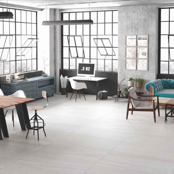Bretch White Glazed Porcelain Wall & Floor Tile Per m² - 600 x 1200mm